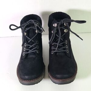 Women's Black Lace-Up Ankle Boots 8.5